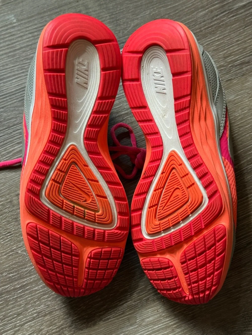 Nike girls Bright Pink and Coral Athletic Running Shoes